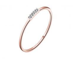 Pierścionek z różowego złota z diamentami - 0,01 ct - próba 375. Czerwone pierścionki Apart, z diamentem, złote. Za 599.00 zł.