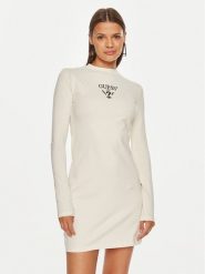Guess Sukienka codzienna Colette Jersey V4BK04 KCDH1 Biały Regular Fit. Białe sukienki Guess, na co dzień, m, z aplikacjami, z bawełny, bez kołnierzyka, bez ramiączek, proste. Za 99.99 zł.