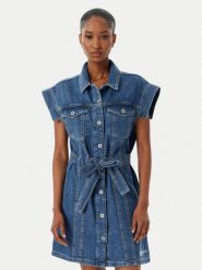 Karl Lagerfeld Jeans Sukienka jeansowa B2W13054 Niebieski Regular Fit. Niebieskie sukienki Karl Lagerfeld Jeans, s, bez wzorów, z bawełny, bez kołnierzyka, bez ramiączek. Za 627.99 zł.