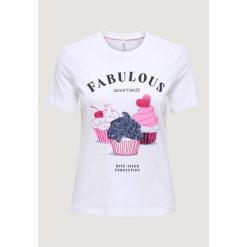 Koszulka crop top Kobieta ONLY Onlkita Life S/S Glam Top Box Jrs. Białe bluzki Only, s, bez wzorów, z bawełny, bez kołnierzyka, bez ramiączek. Za 130.75 zł.