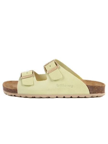 Billowy Skórzane klapki w kolorze jasnozielonym rozmiar: 38. Zielone klapki Billowy, bez wzorów, z otwartym noskiem, bez obcasa. Za 180.06 zł.