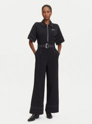 KARL LAGERFELD Kombinezon A3W13047 Czarny Regular Fit. Czarne sukienki KARL LAGERFELD, m, bez wzorów, z bawełny, bez kołnierzyka, bez ramiączek. Za 1,299.00 zł.