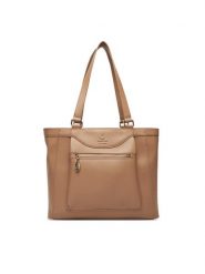 Beverly Hills Polo Club Torebka C-BHPC-L-002-08 Beżowy. Brązowe shopper Beverly Hills Polo Club, bez wzorów, z materiału, bez dodatków. Za 229.99 zł.