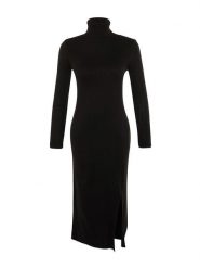 Trendyol Sukienka w kolorze czarnym rozmiar: M. Czarne sukienki Trendyol, m, bez wzorów, prążkowane, bez kołnierzyka, bez ramiączek, midi. Za 78.99 zł.