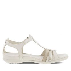 Sandały ECCO. Brązowe sandały ecco, bez wzorów, bez obcasa, na płaskiej podeszwie, bez zapięcia. Za 449.99 zł.