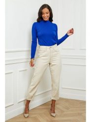 Soft Cashmere Sweter w kolorze niebieskim rozmiar: 38/40. Niebieskie golfy Soft Cashmere, bez wzorów, z kaszmiru, bez ramiączek. Za 121.80 zł.