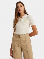 LAUREN RALPH LAUREN Polo 200932224001 Écru Slim Fit. Koszulki polo Lauren Ralph Lauren, xl, bez wzorów, z bawełny, bez kołnierzyka, bez ramiączek. Za 679.99 zł.
