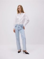 Jeansy wide leg z falbankami - wielobarwny. Jeansy Reserved, bez wzorów. W wyprzedaży za 79.99 zł.