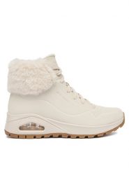 Skechers Botki Uno Rugged 167274/OFWT Écru. Botki Skechers, bez wzorów, ze skóry, bez obcasa, na płaskiej podeszwie, bez zapięcia. Za 369.99 zł.