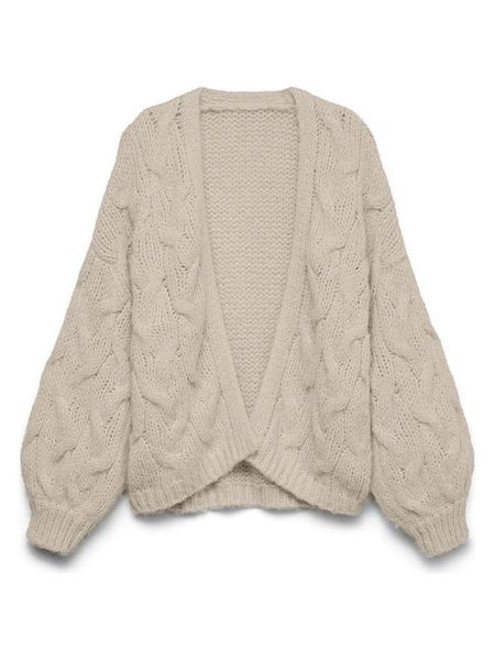 Vero Moda Kardigan w kolorze beżowym rozmiar: L. Brązowe kardigany Vero Moda, l, bez wzorów, ze splotem. Za 139.95 zł.