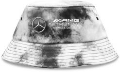 Kapelusz typu bucket Mercedes Formula 1 tie-dye szary czarno-biały. Czarne kapelusze Erima, bez wzorów, z bawełny. Za 189.99 zł.