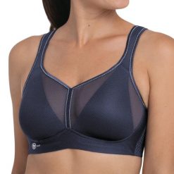 Stanik do biegania Air Control mit Delta Pad z wysoki poziomem podtrzymywania. Niebieskie bielizna sportowa ANITA ACTIVE, bez wzorów, z elastanu. Za 381.00 zł.
