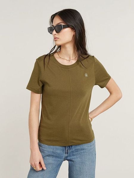 G-Star Koszulka w kolorze khaki rozmiar: XXS. Brązowe bluzki G-Star, xxs, bez wzorów, z bawełny, retro, bez kołnierzyka, bez ramiączek. Za 59.95 zł.