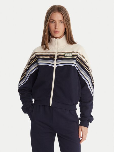 Lacoste Bluza SF5247 Granatowy Relaxed Fit. Niebieskie bluzy Lacoste, bez wzorów, z bawełny, bez kaptura. Za 909.99 zł.