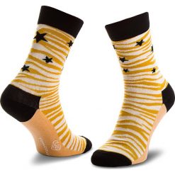 Skarpety Wysokie Damskie HAPPY SOCKS - SFEM01-9000 Kolorowy Żółty. Żółte skarpety Happy Socks, bez wzorów, z bawełny. Za 39.90 zł.