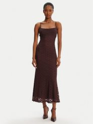 BARDOT Sukienka koktajlowa Adoni Mesh 57998DB1 Brązowy Regular Fit. Brązowe sukienki Bardot, bez wzorów, z meshu, wizytowe, bez kołnierzyka, bez ramiączek. Za 489.99 zł.
