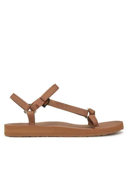 Teva Sandały Original Universal Slim 1150110 Brązowy. Brązowe sandały Teva, bez wzorów, z materiału, bez obcasa, na płaskiej podeszwie, bez zapięcia. Za 246.99 zł.