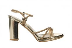 Sandały Bayla-187 587-1705 Gold 187235, Złoty, Skóra ekologiczna - 40. Żółte sandały Bayla, z aplikacjami, z materiału, bez obcasa, na obcasie, bez zapięcia. W wyprzedaży za 224.10 zł.