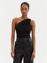 PINKO Top 105048 A2F1 Czarny Slim Fit. Czarne topy Pinko, s, bez wzorów, z syntetyku, bez kołnierzyka, bez ramiączek. Za 489.99 zł.