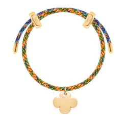 Bransoletka Liana wielokolorowa z pozłacaną okrągłą koniczynką. Bransoletki Lilou, pozłacane. Za 278.00 zł.