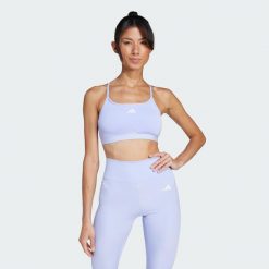 Biustonosz Aeroreact Training 3-Stripes. Fioletowe bielizna sportowa Adidas, xl, bez wzorów, z materiału. Za 159.00 zł.