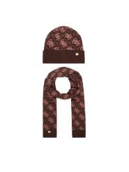 Guess Zestaw szalik i czapka GFBOX WP6401 Brązowy. Brązowe czapki Guess, z aplikacjami, z wiskozy. Za 294.99 zł.