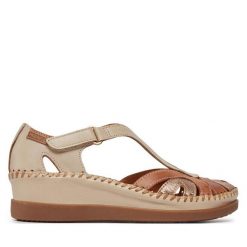 Sandały Pikolinos. Brązowe sandały Pikolinos, bez wzorów, bez obcasa, na płaskiej podeszwie, bez zapięcia. Za 339.99 zł.