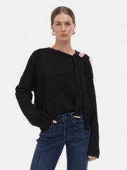 Liu Jo Sweter WF6396 MS99E Czarny Relaxed Fit. Czarne swetry Liu Jo, xl, bez wzorów, z syntetyku, bez ramiączek. Za 649.99 zł.