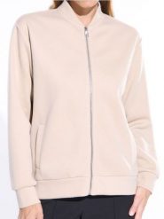 Bluza bomber - beżowy. Brązowe bluzy Sinsay, l, bez wzorów, bez kaptura. Za 25.99 zł.