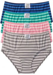 Figi maxi z miękką bawełną (4 pary). Niebieskie figi bonprix, bez wzorów, z bawełny. Za 64.99 zł.