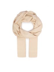 Tommy Hilfiger Szal Th Monogram Scarf AW0AW18273 Beżowy jasny. Brązowe rękawiczki TOMMY HILFIGER, bez wzorów. Za 289.99 zł.
