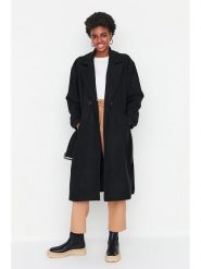 Trendyol Płaszcz przejściowy w kolorze czarnym rozmiar: 36. Czarne płaszcze Trendyol, bez wzorów, z tkaniny, bez kaptura. Za 65.99 zł.