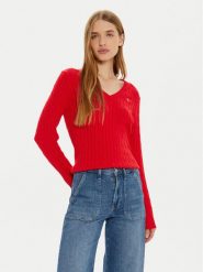 Gant Sweter 4800101 Czerwony Slim Fit. Czerwone swetry GANT, xs, bez wzorów, z bawełny, bez ramiączek. Za 319.99 zł.