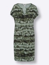 Heine Sukienka w kolorze khaki rozmiar: 38. Brązowe sukienki Heine, na co dzień, bez wzorów, bez kołnierzyka, bez ramiączek, midi, proste. Za 56.99 zł.