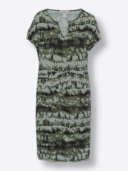 Heine Sukienka w kolorze khaki rozmiar: 40. Brązowe sukienki Heine, na co dzień, bez wzorów, bez kołnierzyka, bez ramiączek, midi, proste. Za 64.95 zł.