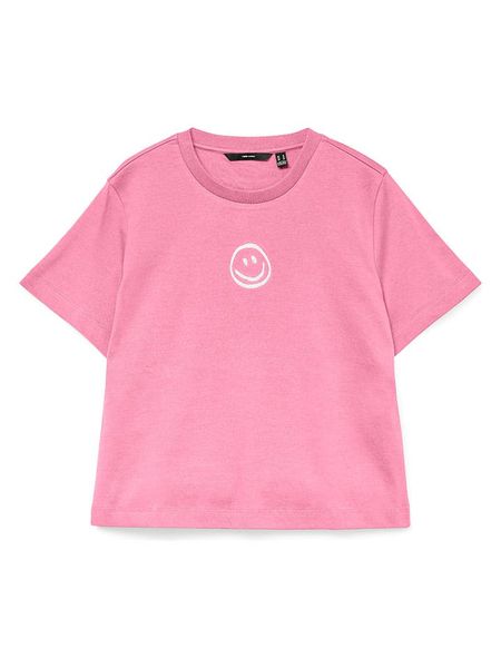 Vero Moda Koszulka w kolorze różowym rozmiar: M. Różowe bluzki Vero Moda, m, bez wzorów, z bawełny, bez kołnierzyka, bez ramiączek. Za 81.95 zł.