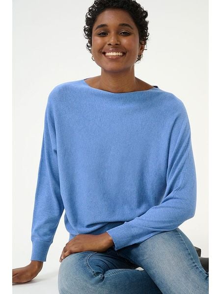 CULTURE Sweter w kolorze niebieskim rozmiar: L. Niebieskie swetry Culture, l, bez wzorów, bez ramiączek. Za 124.95 zł.
