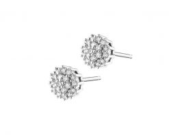 Kolczyki z białego złota z diamentami - 0,13 ct - próba 585. Białe kolczyki Apart, z diamentem, złote. Za 1,829.00 zł.