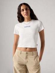Levi's Koszulka w kolorze białym rozmiar: S. Białe bluzki Levi's®, s, bez wzorów, z bawełny, bez kołnierzyka, bez ramiączek. Za 101.94 zł.