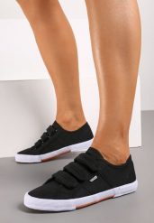 Czarne Tenisówki Iranassa. Czarne trampki Born2be, z aplikacjami, przed kostkę, bez zapięcia. Za 74.99 zł.