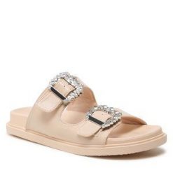 Klapki DeeZee. Brązowe klapki DeeZee, bez wzorów, bez obcasa. Za 139.99 zł.