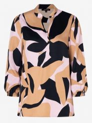 More & More Bluzka w kolorze beżowo-czarnym rozmiar: 42. Brązowe bluzki More & More, s, bez wzorów, z wiskozy, klasyczne, bez kołnierzyka, bez ramiączek. Za 100.52 zł.