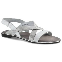 Białe Sandały Lemar Damskie Skórzane Buty Na Lato. Białe sandały Lemar, z aplikacjami, ze skóry, bez obcasa, na obcasie, bez zapięcia. Za 129.00 zł.