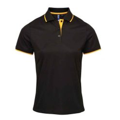 Damska Koszulka Polo Coolchecker W Kontrastowym Kolorze. Brązowe koszulki polo PREMIER, xl, bez wzorów, bez kołnierzyka, bez ramiączek. Za 96.99 zł.