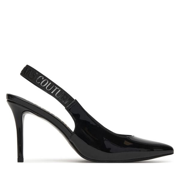 Szpilki Versace Jeans Couture. Czarne szpilki Versace Jeans Couture, bez wzorów, z jeansu, bez obcasa, na szpilce, bez zapięcia. Za 652.99 zł.
