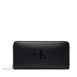 Duży Portfel Damski Calvin Klein. Czarne portfele Calvin Klein, bez wzorów. Za 299.99 zł.