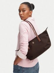 Tommy Hilfiger Torebka Popette East West Tote AW0AW19211. Shopper TOMMY HILFIGER, bez wzorów, bez dodatków. Za 409.99 zł.