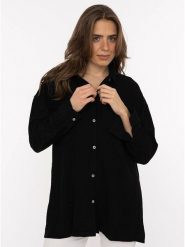 Zwillingsherz Koszula w kolorze czarnym rozmiar: onesize. Czarne koszule Zwillingsherz, bez wzorów, bez kołnierzyka, bez ramiączek. Za 126.75 zł.