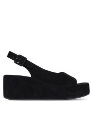 HÖGL Sandały 1-102512 Czarny. Czarne sandały Högl, bez wzorów, ze skóry, bez obcasa, na koturnie, bez zapięcia. Za 739.99 zł.