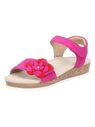 Ara Shoes Skórzane sandały w kolorze różowym rozmiar: 36. Różowe sandały Ara Shoes, z aplikacjami, ze skóry, z otwartym noskiem, bez obcasa, na koturnie, bez zapięcia. Za 205.93 zł.
